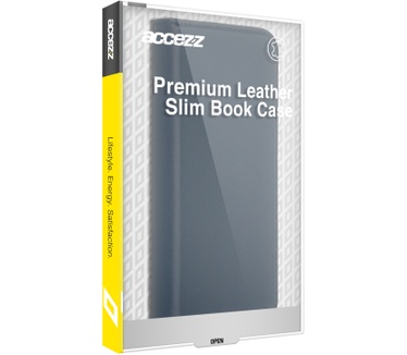 Accezz Premium Leather Slim Bookcase iPhone 12 (Pro) - Donkerblauw