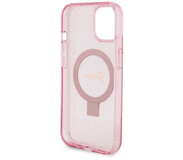 Guess Ring MagSafe Back Case voor Apple iPhone 15 (6.1") - Roze Roze