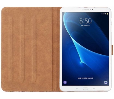 Flamingo print lederen standaard hoes voor de Samsung Galaxy Tab A (10.5 inch) - Zwart