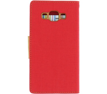 Mercury Canvas Diary Wallet Case Samsung Galaxy A5 (2016) - Rood Rood