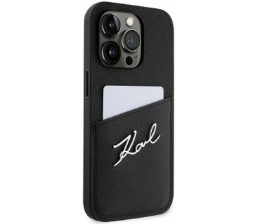 Karl Lagerfeld Saffiano Card - iPhone 14 Pro Max (6.7") - Zwart Zwart