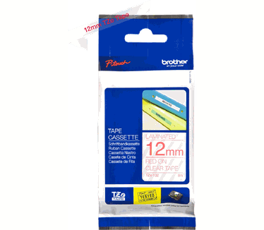 Brother P-Touch Tape TZe-132 12mm rood op transparant