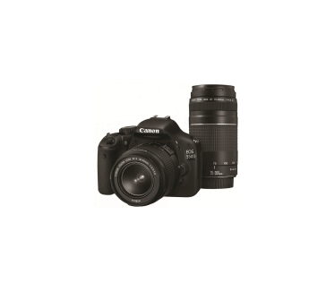 Canon EOS 550D + EF-S 18-55mm + EF-S 75-300mm III Zwart