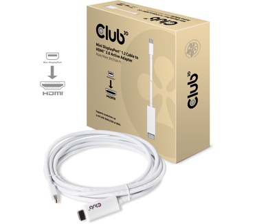Club 3D Mini DisplayPort 1.2 naar HDMI 2.0 - 3 meter Wit