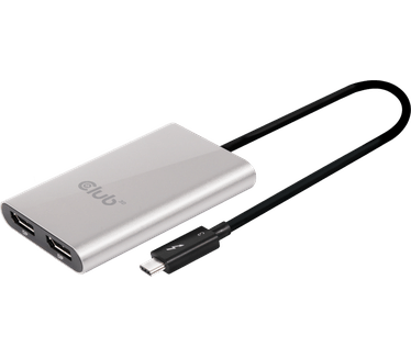 Club 3D Thunderbolt&#8482; 3 to Displayport&#8482; 1.2 Dual Monitor 4K 60Hz