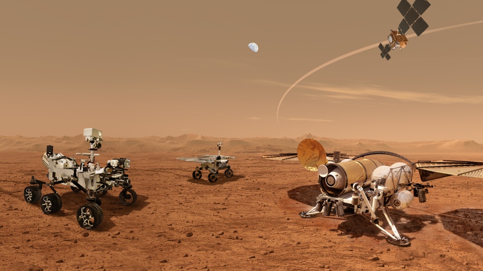 Conceptafbeelding van Mars Sample Return-missie - Afbeelding © NASA/ESA/JPL-Caltech