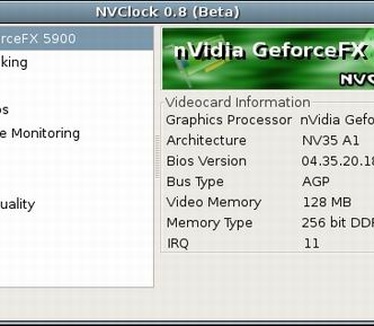 NVClock 0.8 beta screenshot (resized)