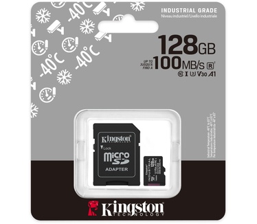 Kingston 128GB microSDXC Industrial C10 A1 pSLC-kaart + SD-adapter