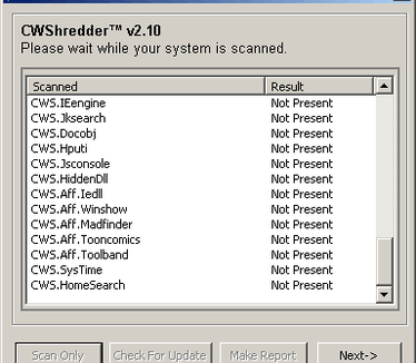 CWShredder 2.1 screenshot