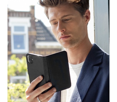 Selencia Echt Lederen Bookcase Samsung Galaxy S9 Plus - Zwart