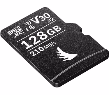 Angelbird AV PRO microSD V30 128 GB - krachtige microSDXC UHS-I A2 geheugenkaart - tot 8K - schrijfsnelheid tot 75 MB/s - voor drones, actiecamera's, smartphones en gaming