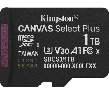 Kingston 1TB microSDXC Canvas Select Plus Gen3 150MB/s A1 kaart + adapter