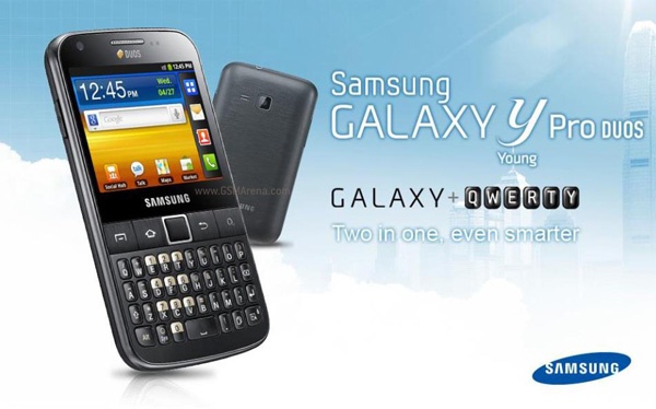 Samsung Galaxy Y Pro Duos (afbeelding: GSM Arena)