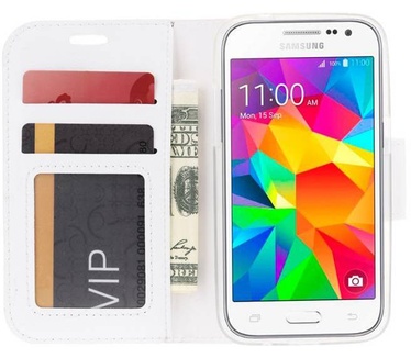 Luxe Lederen Bookcase hoesje voor de Samsung Galaxy Core Prime G360 - Wit (Samsung Galaxy Core Prime G360) Wit