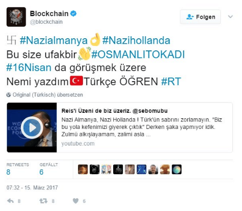 Twitter account blockchain