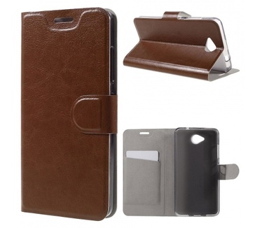 Kees Lederlook Portemonnee Hoesje Microsoft Lumia 650 - Bruin
