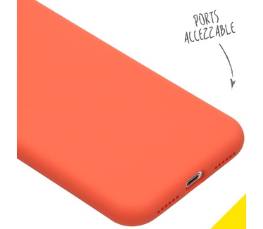 Accezz Liquid Silicone Backcover iPhone Xs / X - Nectarine (iPhone Xs, iPhone X) Oranje