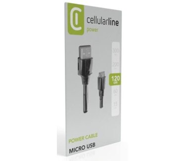 Cellular Line Micro-USB - USB A 1m M/M Zwart