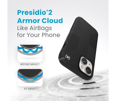 Speck Presidio2 Grip Apple iPhone 15 Black - with Microban