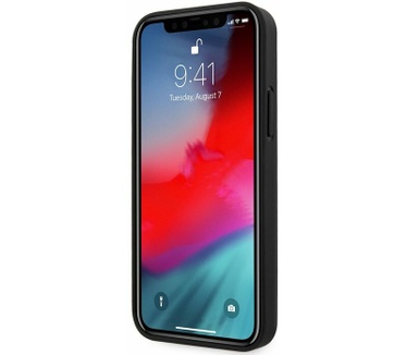 Guess Saffiano Vintage Back Case iPhone 12/12 Pro (6.1") - Zwart Zwart