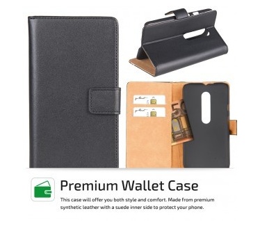 qMust Elegant wallet case Microsoft Lumia 950 - met stand - Black