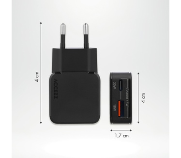 Accezz Ultra Slim GaN Charger 30W - USB-A + USB-C