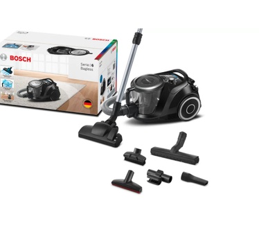 Bosch Serie | 6 Hausgeräte BGC41XSIL, zakloze stofzuiger serie 6, zwart, 700 W, 68 decibel