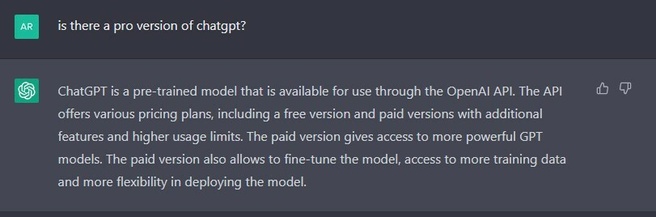 ChatGPT over ChatGPT Pro