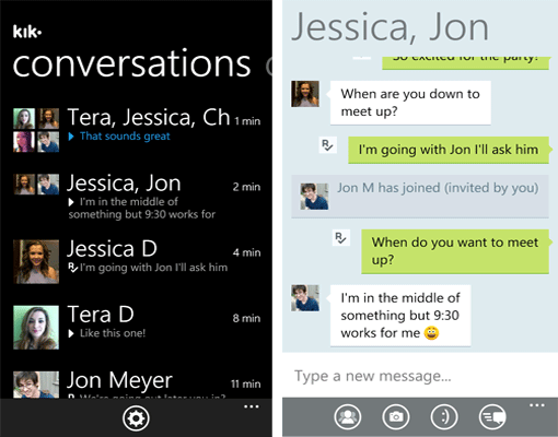 Kik Messenger op Windows Phone 7