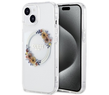 Guess Glossy Ring Back Case - Apple iPhone 15 Plus (6.7") - Clear Transparant