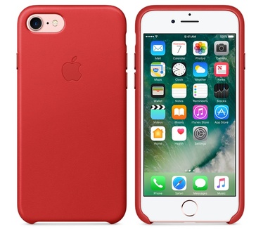 Apple iPhone 7 Leren Hoesje Rood