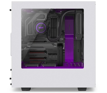 NZXT S340 Matte White/Purple