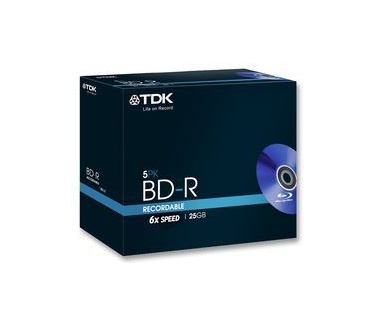 TDK BD-R 25GB 6x, 5 Stuks Jewelcase
