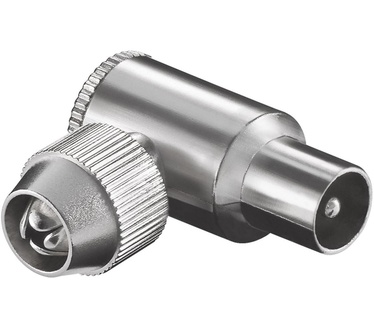 Allteq Coax stekker male professioneel - haaks Zilver