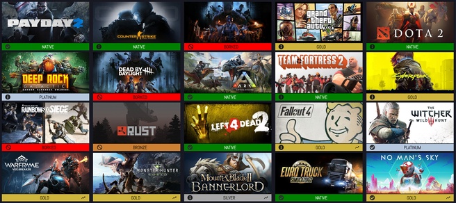 ProtonDB Linux-ondersteuning Steam-games