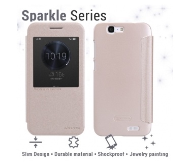 Nillkin Leather Case Huawei Ascend G7 - Sparkle Series Gold