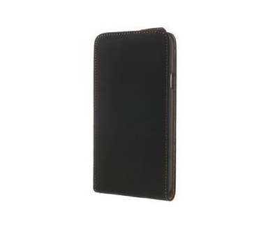 Merkloos Samsung Galaxy S5 (Neo) Luxe Verticale Flip Case Zwart
