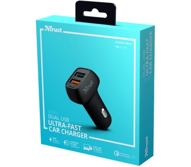 Trust Qmax 30W Ultra-Fast Dual USB Car Charger with QC3.0