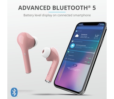 Trust Nika Touch Bluetooth Wireless Earphones (Roze)