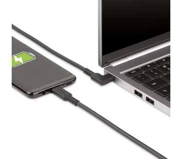 Startech.com 1m Haakse USB-C Kabel, Rugged, USB 3.2 Gen 2 (10 Gbps), USB C naar C Data transfer Kabel met Rechte Hoek, 4K 60Hz DP Alt Mode, 100W Power Delivery, USB Type-C Kabel