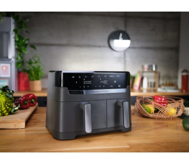 Tefal Easy Fry & Grill Dual EY905B 8.3L XXL heteluchtfriteuse met dubbele lades zwart