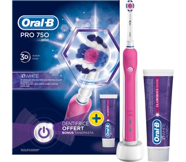Oral-B Pro 750 3DWhite Elektrische Tandenborstel + 3DWhite Tandpasta 75 ml