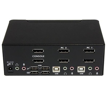Startech.com 2 Port Dual DisplayPort USB KVM Switch w/ Audio / USB Hub - KVM / audioschakelaar - USB - 2 poorten - 1 lokale