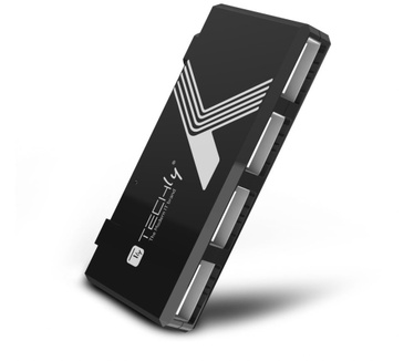 Techly Mini Hi Speed USB Hub 4 Ports Black IUSB2-HUB4-BKTY
