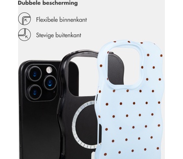 Selencia Vivid Wavy Backcover met MagSafe voor de Apple iPhone 16 Pro - Happy Dots Digital Sky