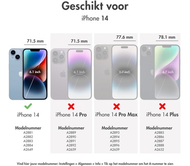 Selencia Echt Lederen Bookcase iPhone 14 - Lichtbruin