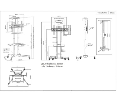 Manhattan Economy Multimedia TV Cart 461238