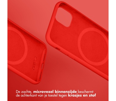 Accezz Liquid Silicone Backcover met MagSafe iPhone 15 Pro - Rood
