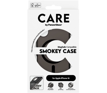 PanzerGlass CARE by PG Smokey w. MagS iPhone16 6.1