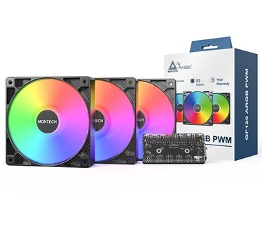 Montech GF120 ARGB PWM 3 in 1 Pack Zwart